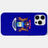 Coques Case-Mate iPhone Apple iPhone 15 Pro Max Coque, drapeau du Michigan (Verso (horizontal))