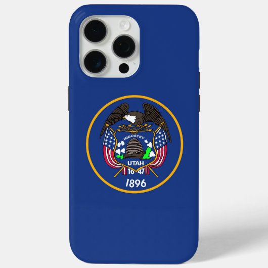 Coques Case-Mate iPhone Apple iPhone 15 Pro Max, drapeau de l'État de l'Ut (Verso)