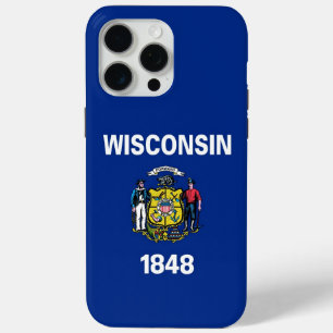 Coque iPhone 15 Pro Max Apple iPhone 15 Pro Max, drapeau du Wisconsin