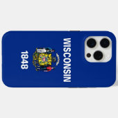 Coques Case-Mate iPhone Apple iPhone 15 Pro Max, drapeau du Wisconsin (Verso (horizontal))