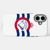 Coques Case-Mate iPhone Apple iPhone 16 Coque-Mate avec drapeau Cincinnati (Verso (horizontal))