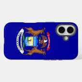 Coques Case-Mate iPhone Apple iPhone 16 Coque-Mate avec drapeau du Michiga (Verso (horizontal))
