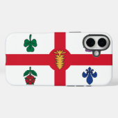Coques Case-Mate iPhone Apple iPhone 16 Plus Mate, drapeau de Montréal (Verso (horizontal))