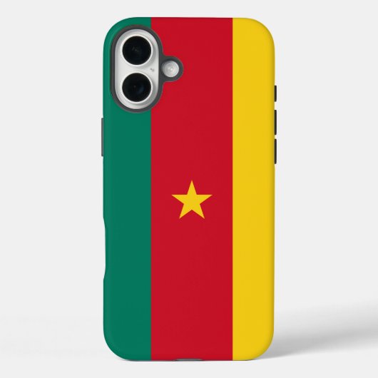 Coques Case-Mate iPhone Apple iPhone 16 Plus Mate, drapeau du Cameroun (Verso)