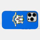 Coques Case-Mate iPhone Apple iPhone 16 Pro Coque-Mate, drapeau Connecticu (Verso (horizontal))