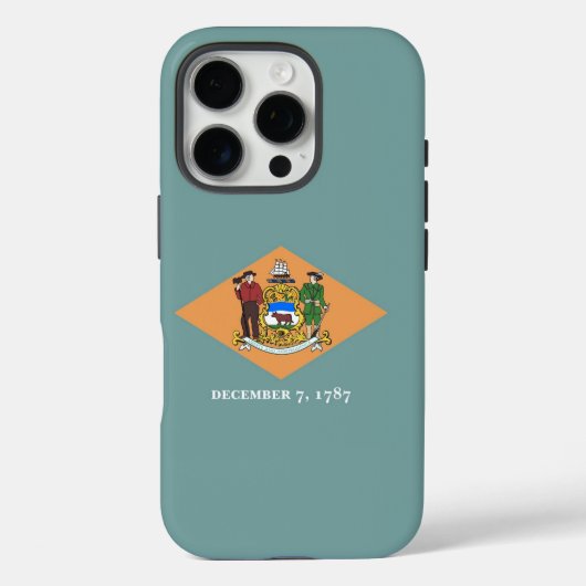 Coques Case-Mate iPhone Apple iPhone 16 Pro Coque-Mate, drapeau du Delawar (Verso)