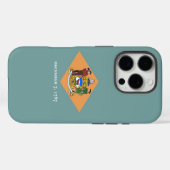 Coques Case-Mate iPhone Apple iPhone 16 Pro Coque-Mate, drapeau du Delawar (Verso (horizontal))