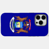 Coques Case-Mate iPhone Apple iPhone 16 Pro Max Coque, drapeau du Michigan (Verso (horizontal))