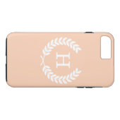 Coques Case-Mate iPhone Apricot Blé Blanc Laurel Wreath Monogramme initial (Dos (Horizontal))