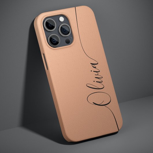 Coques Case-Mate iPhone Apricot Noir Élégant Calligraphie Nom du script