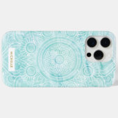 Coques Case-Mate iPhone Aqua aquarelle Mandala (Verso (horizontal))