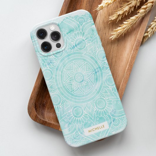 Coques Case-Mate iPhone Aqua aquarelle Mandala