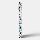 Coques Case-Mate iPhone Aqua Black Leopard Poster de animal avec Monogramm (Verso / Gauche)