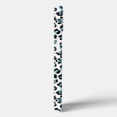 Coques Case-Mate iPhone Aqua Black Leopard Poster de animal avec Monogramm (Verso / Droite)