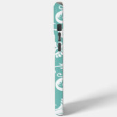 Coques Case-Mate iPhone Aqua Bleu Et Blanc, Damas Personnalisées (Verso / Gauche)