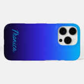 Coques Case-Mate iPhone Aqua Bleu Indigo et Ombré Noir (Verso (horizontal))