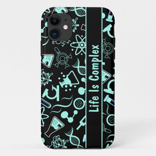 Coques Case-Mate iPhone aqua bleu moderne biochimie vie complexe (Dos)