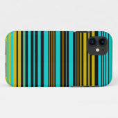 Coques Case-Mate iPhone Aqua bleu or et rayures noires (Dos (Horizontal))