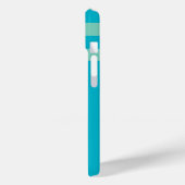 Coques Case-Mate iPhone Aqua Blue/Green Stripe/Solide Nom Personnalisé Tou (Verso / Gauche)