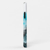 Coques Case-Mate iPhone Aqua Blue Grey et Black Waves Art moderne Abstrait (Dos/Droite)