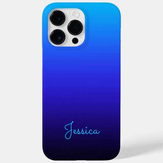 Coques Case-Mate iPhone Aqua Blue Indigo et Black Ombre (Verso)