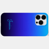 Coques Case-Mate iPhone Aqua Blue Indigo et Black Ombre (Verso (horizontal))