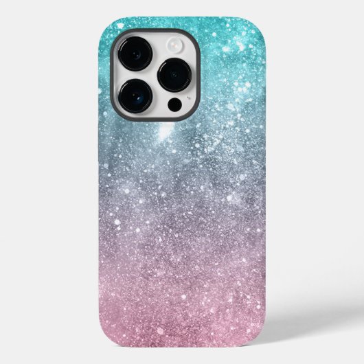 Coques Case-Mate iPhone Aqua blue Pink ombre mer galaxie abstraite (Verso)
