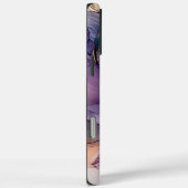 Coques Case-Mate iPhone Aqua Blue Purple Gold Floral (Verso / Droite)