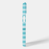 Coques Case-Mate iPhone Aqua Blue Soft Stripes Motif d'aquarelle (Verso / Droite)