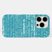 Coques Case-Mate iPhone Aqua Blue White Mots Inspirants (Verso (horizontal))