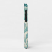 Coques Case-Mate iPhone Aqua Blue & White Wave Abstraite - Art moderne Flu (Dos/Gauche)