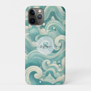 Case-Mate iPhone Case Aqua Blue & White Wave Abstraite - Art moderne Flu