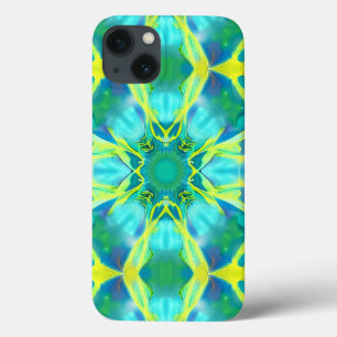 Case-Mate iPhone Case Aqua, Cobalt Blue et Yellow Tie Dye Motif