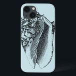 iPhone 13 Coque Aqua Conch Shell<br><div class="desc">Dans cette image vive, vous pouvez voir en noir et blanc le style le plus naturel et unique de la coque Conch de près. Ce type d'art unique a l'ombre noire pour mettre en avant les bords rugueux de cette coquille de mer. Obtenez cette coque de conque avec un arrière...</div>
