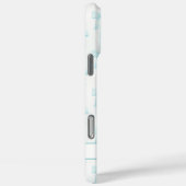 Coques Case-Mate iPhone Aqua Coquette Nœuds Rayé Monogrammé (Verso / Droite)