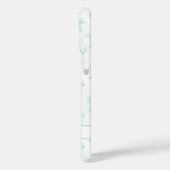 Coques Case-Mate iPhone Aqua Coquette Nœuds Rayé Monogrammé (Verso / Gauche)