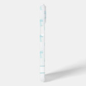 Coques Case-Mate iPhone Aqua Coquette Nœuds Rayé Monogrammé (Verso / Droite)