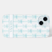Coques Case-Mate iPhone Aqua Coquette Nœuds Rayures Monogrammées (Verso (horizontal))