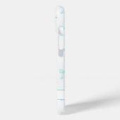 Coques Case-Mate iPhone Aqua Coquette Nœuds Rayures Monogrammées (Verso / Gauche)