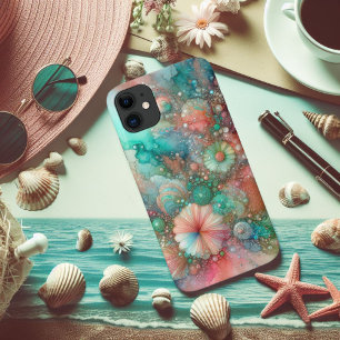 Case-Mate iPhone Case Aqua Coral et Mint Aquarelle Nautique