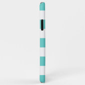 Coques Case-Mate iPhone Aqua et Blancs et Palmiers avec nom (Dos/Droite)