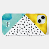 Coques Case-Mate iPhone Aqua et Gold Mélange Média Monogrammé (Verso (horizontal))