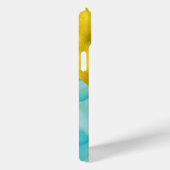 Coques Case-Mate iPhone Aqua et Gold Mélange Média Monogrammé (Verso / Droite)