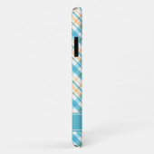 Coques Case-Mate iPhone Aqua et motif jaune de plaid (Dos/Droite)