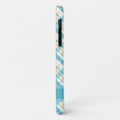 Coques Case-Mate iPhone Aqua et motif jaune de plaid (Dos/Gauche)
