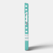 Coques Case-Mate iPhone Aqua et Pois blancs et Edelweiss (Verso / Gauche)