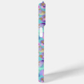 Coques Case-Mate iPhone Aqua Iridescent Leopard Print Monogrammed (Verso / Droite)