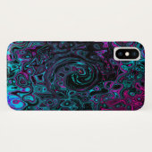 Coques Case-Mate iPhone Aqua Magenta et Abstrait noir (Dos (Horizontal))