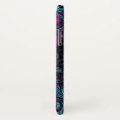 Coques Case-Mate iPhone Aqua Magenta et Abstrait noir (Dos/Droite)