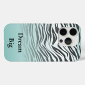 Coques Case-Mate iPhone Aqua Mint Black Zebra Print Ombre (Verso (horizontal))